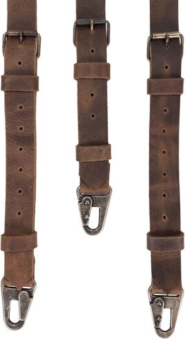Hide & Groom - Hipster Suspenders with Adjustable Straps Handmade from Full Grain Leather - Bourbon Brown in Saudi Arabia