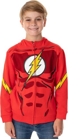 DC Comics The Flash Boy's Muscle Costume Design Full Zip Hoodie Sweatshirt in Saudi Arabia