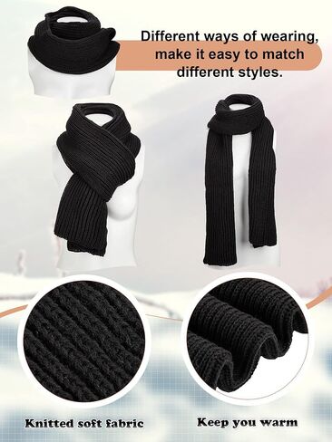 9 Pieces Winter Beanie Hat Scarf Touchscreen Gloves Set for Women Warm Knitted Pom Pom Beanie Soft Warm Elastic Skull Caps Scarves Gloves for Women Men in Saudi Arabia