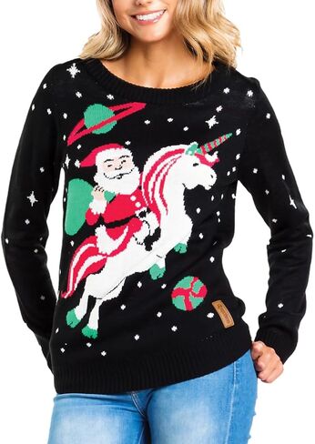 Women's Santa Unicorn Christmas Sweater - Ugly Christmas Sweater for Women in Kuwait