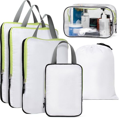 OROGAR 6 Set Compression Packing Cubes for Suitcases, Lightweight Luggage Organizer bags with Toiletry bag, Laundry Bag in Saudi Arabia