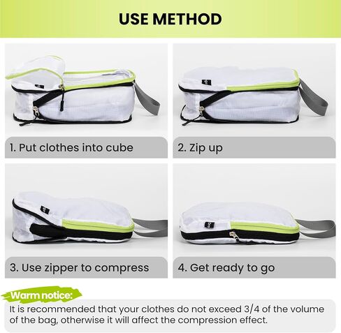 OROGAR 6 Set Compression Packing Cubes for Suitcases, Lightweight Luggage Organizer bags with Toiletry bag, Laundry Bag in Saudi Arabia