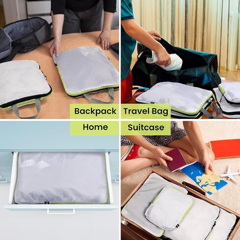 OROGAR 6 Set Compression Packing Cubes for Suitcases, Lightweight Luggage Organizer bags with Toiletry bag, Laundry Bag in Saudi Arabia