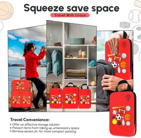 Border 2 Border Travel -compression packing bag cubes for luggage 4 or 5 piece set organizer for suitcase travel accessories essential for Women/Men/Boys/Girls/Kids (Travel White) in Saudi Arabia