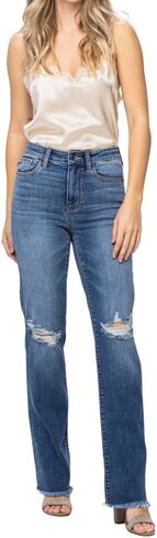 Judy Blue High Waist Destroy & Fray Hem Straight in Saudi Arabia