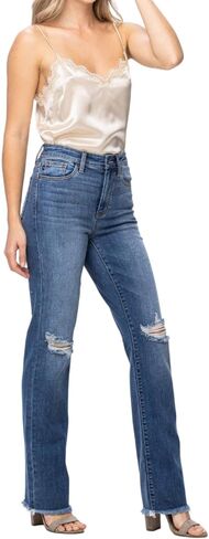 Judy Blue High Waist Destroy & Fray Hem Straight in Saudi Arabia