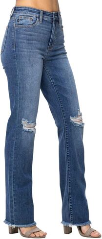 Judy Blue High Waist Destroy & Fray Hem Straight in Saudi Arabia
