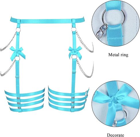 Waist Body Harness Garter Belts Women's Plus Size Punk Gothic Leg Ring Adjustable Lingerie Halloween Party Clup in Kuwait