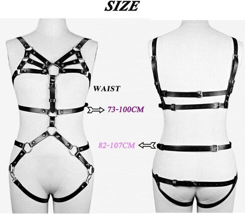 CHIRCOLS الشرير الجلود حزام الجسم الحمالات الملابس الداخلية القوطية الرباط أحزمة الجسم ملحقات السلسلة الجسم للنساء والفتيات in Kuwait