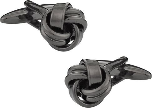 Cuff-Daddy Gunmetal Knot Cufflinks with Presentation Gift Box for Wedding Party Groomsmen Ushers in Saudi Arabia