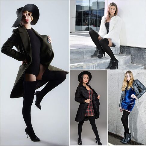 Yolev Extra Long Socks Thigh High Cotton Socks Extra Long Boot Stockings Over Knee Leg Warmers for Women in Saudi Arabia