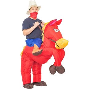 JYZCOS Inflatable Cowboy Costume Adult Western Horse Rider Fancy Dress for Men Women Halloween Party Suit in Saudi Arabia