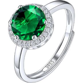 Suplight 925 Sterling Silver Round Shape/Heart/Square/Pear Shape Halo Birthstone Ring, Sparkling Solitaire Engagement Wedding Rings for Women (with Gift Box) in Saudi Arabia