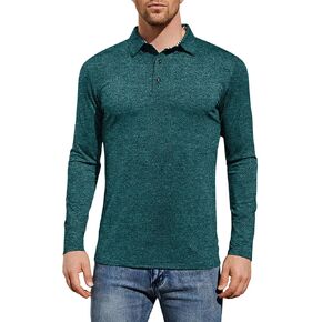 قمصان بولو جولف للرجال من Yong Horse بأكمام طويلة وسريعة الجفاف ومناسبة للرياضة وقمصان بولو رياضية غير رسمية in Kuwait