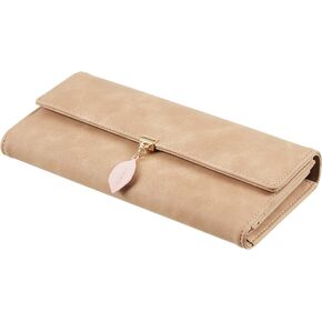 محفظة نسائية من Travelambo مصنوعة من جلد البولي يوريثان ومزودة بخاصية حجب تحديد الهوية بموجات الراديو وحامل بطاقات متعدد بسعة كبيرة ومنظم وسحاب للعملات المعدنية in Kuwait