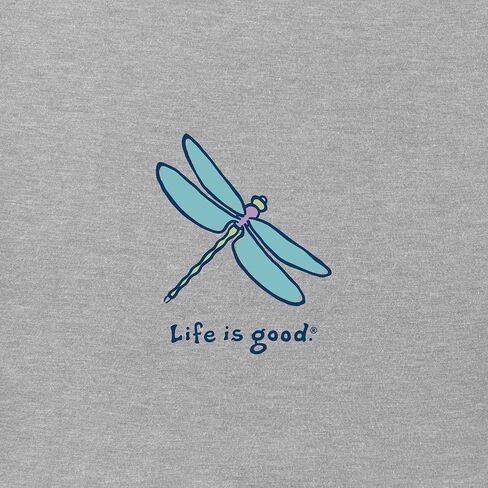 تي شيرت نسائي من Life is Good للتخييم على شكل يعسوب، قميص قطني بأكمام قصيرة ورقبة دائرية in Kuwait