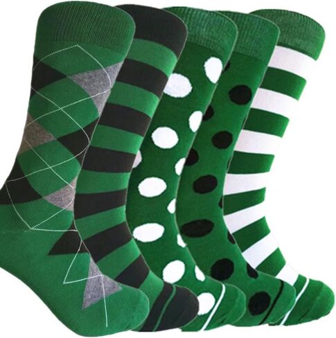 Triple M Plus Men's Mid Calf Green Dress socks,One size fits most men; Sock Size 10-13. in Saudi Arabia
