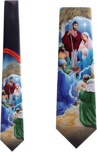 mumusung Nativity Scene Tie Mens Manger Neckties in Kuwait