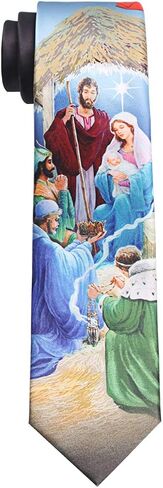 mumusung Nativity Scene Tie Mens Manger Neckties in Kuwait