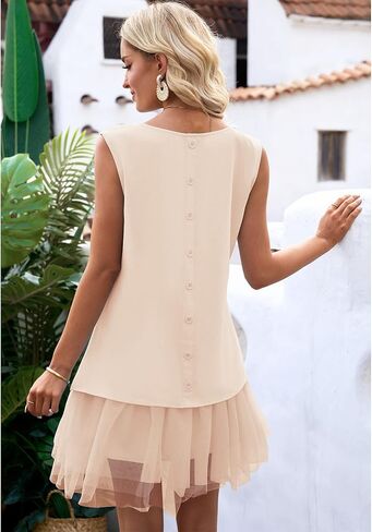 فساتين كوكتيل من LookbookStore للنساء لحفلات الزفاف فستان من التول بدون أكمام فساتين صيفية للمناسبات الخاصة in Kuwait