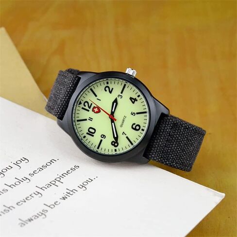 Gosasa Unisex Military Watches Sport Textile Nylon Strap Stylish Men Watch Luminous Fashion Watches Analog Display Quartz Waterproof Casual Wristwatch in Kuwait