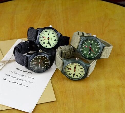 Gosasa Unisex Military Watches Sport Textile Nylon Strap Stylish Men Watch Luminous Fashion Watches Analog Display Quartz Waterproof Casual Wristwatch in Kuwait