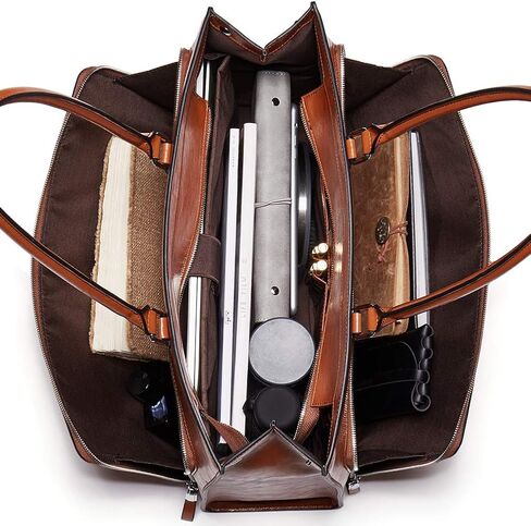 BOSTANTEN حقيبة جلدية للنساء خمر 15.6 بوصة حقيبة كمبيوتر محمول للنساء الأعمال حقيبة يد سوداء in Kuwait