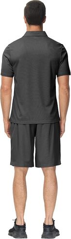 MoFiz قميص بولو رجالي شورت مجموعة ملابس الصيف خفيفة الوزن عادية كم قصير بدلة بولو للرجال 2 قطعة شورت بدلة رياضية in Kuwait