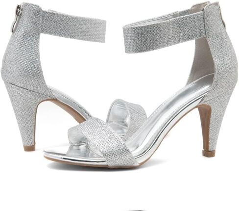 Herstyle Womens RROSE Chunky Low Heels Open Toe Ankle Strap Heeled Sandals with Back Zipper Dressy Pumps Shoes for Wedding Prom Party Office in Kuwait