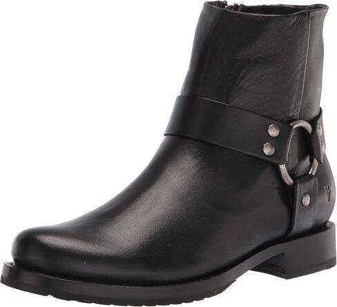 Frye Veronica Harness Short 6" Booties for Women - Leather Upper with Luxurious Leather Lining, Inside Zipper, Snap Harness, and Rubber Lug Outsole in Kuwait