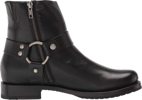 Frye Veronica Harness Short 6" Booties for Women - Leather Upper with Luxurious Leather Lining, Inside Zipper, Snap Harness, and Rubber Lug Outsole in Kuwait