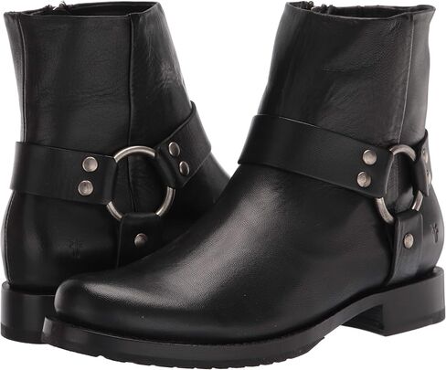 Frye Veronica Harness Short 6" Booties for Women - Leather Upper with Luxurious Leather Lining, Inside Zipper, Snap Harness, and Rubber Lug Outsole in Kuwait