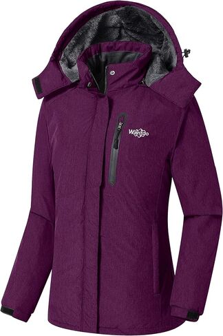 Wantdo Women's Waterproof Ski Jacket Fleece Winter Parka Windproof Snow Coat Water Resistant Raincoat in Saudi Arabia