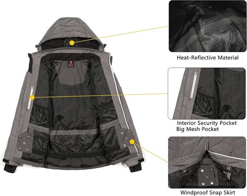 Little Donkey Andy Women's Warm Windproof Ski Insulated Jacket Water Repellent Winter Snowboarding Snow Coat in Kuwait