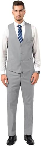 Mens Suit Slim Fit Suits for Men 2 Pieces Tuxedo Vest Pants Set Wedding Prom Waistcoat & Trousers in Kuwait