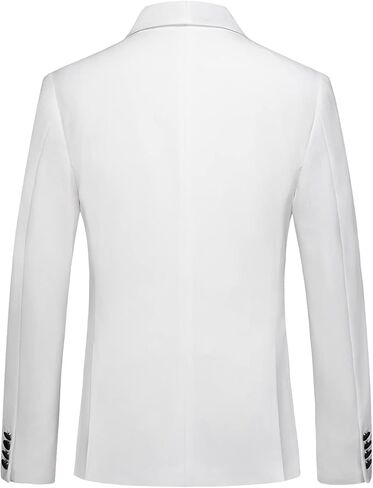 بدلات MOGU الرجالية المكونة من 3 قطع مزدوجة الصدر بمقاس نحيف باللونين الأسود والأبيض لحفلات الزفاف والعشاء وحفلات التخرج in Kuwait