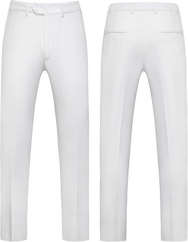 بدلات MOGU الرجالية المكونة من 3 قطع مزدوجة الصدر بمقاس نحيف باللونين الأسود والأبيض لحفلات الزفاف والعشاء وحفلات التخرج in Kuwait