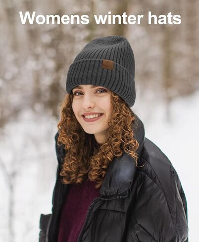 ZTL Merino Wool Beanie Hats for Men Women, Thick Warm Fleece Lined Knit Winter Hat Cuffed Beanie Stocking Hats Ski Skull Cap in Saudi Arabia