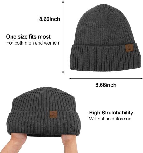 ZTL Merino Wool Beanie Hats for Men Women, Thick Warm Fleece Lined Knit Winter Hat Cuffed Beanie Stocking Hats Ski Skull Cap in Saudi Arabia