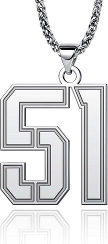 LuxglitterLin Number from 1 to 99 Necklaces for Boy Athletes Inspiration Jersey Number Chain Jewelry Sport Lover Gift Cuban Chain in Saudi Arabia