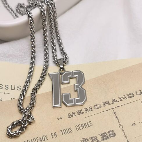 LuxglitterLin Number from 1 to 99 Necklaces for Boy Athletes Inspiration Jersey Number Chain Jewelry Sport Lover Gift Cuban Chain in Saudi Arabia
