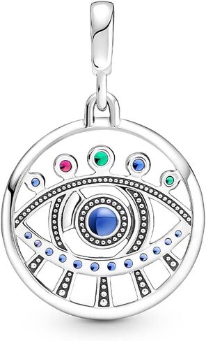 PANDORA The Eye Medallion سوار Charm Me أساور - مجوهرات نسائية مذهلة - هدية للنساء - مصنوعة من الفضة الاسترليني والمينا in Kuwait