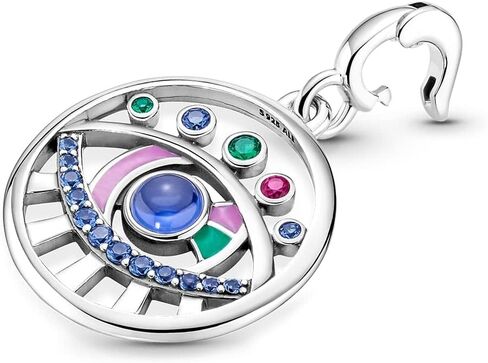 PANDORA The Eye Medallion سوار Charm Me أساور - مجوهرات نسائية مذهلة - هدية للنساء - مصنوعة من الفضة الاسترليني والمينا in Kuwait