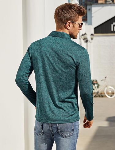 قمصان بولو جولف للرجال من Yong Horse بأكمام طويلة وسريعة الجفاف ومناسبة للرياضة وقمصان بولو رياضية غير رسمية in Kuwait