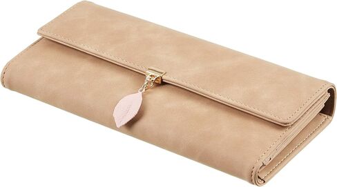 محفظة نسائية من Travelambo مصنوعة من جلد البولي يوريثان ومزودة بخاصية حجب تحديد الهوية بموجات الراديو وحامل بطاقات متعدد بسعة كبيرة ومنظم وسحاب للعملات المعدنية in Kuwait