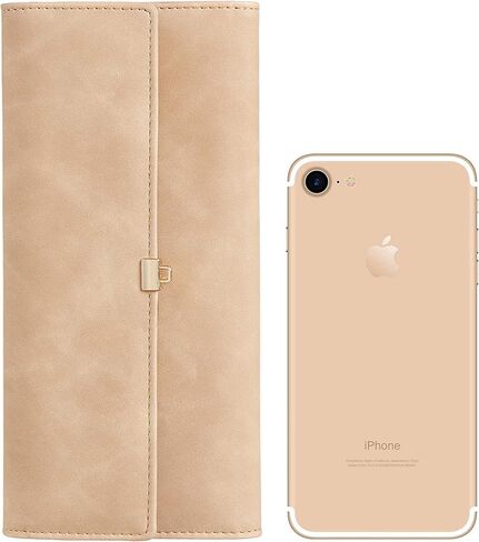 محفظة نسائية من Travelambo مصنوعة من جلد البولي يوريثان ومزودة بخاصية حجب تحديد الهوية بموجات الراديو وحامل بطاقات متعدد بسعة كبيرة ومنظم وسحاب للعملات المعدنية in Kuwait