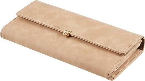 محفظة نسائية من Travelambo مصنوعة من جلد البولي يوريثان ومزودة بخاصية حجب تحديد الهوية بموجات الراديو وحامل بطاقات متعدد بسعة كبيرة ومنظم وسحاب للعملات المعدنية in Kuwait