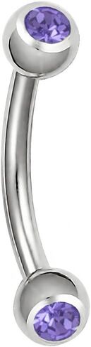 Forbidden Body Jewelry 16G Daith Earrings Surgical Steel Rook Eyebrow Earring Double Gem CZ Barbell Piercing Jewelry for Women Men in Kuwait