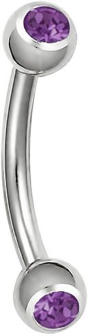Forbidden Body Jewelry 16G Daith Earrings Surgical Steel Rook Eyebrow Earring Double Gem CZ Barbell Piercing Jewelry for Women Men in Kuwait