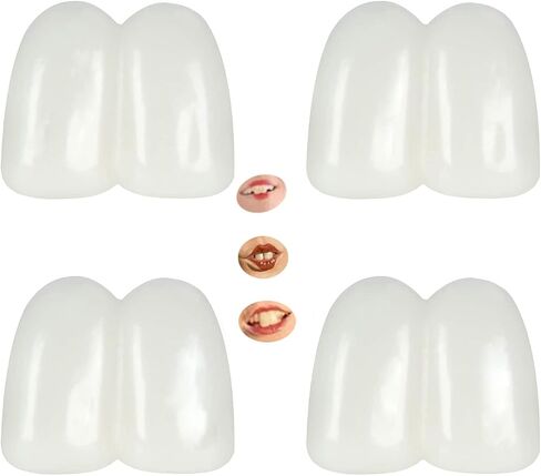 4 PCS 17mm Fake Big Buck Teeth Caps for Girls Womens Halloween Cosplay Costume Accessories in Saudi Arabia